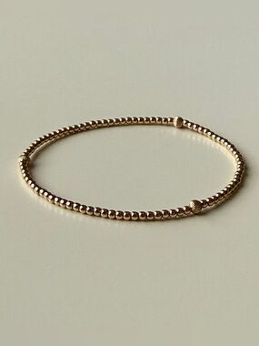 *2MM* Gold Beads w/ 3mm Corrugated straight beads Bracelet
